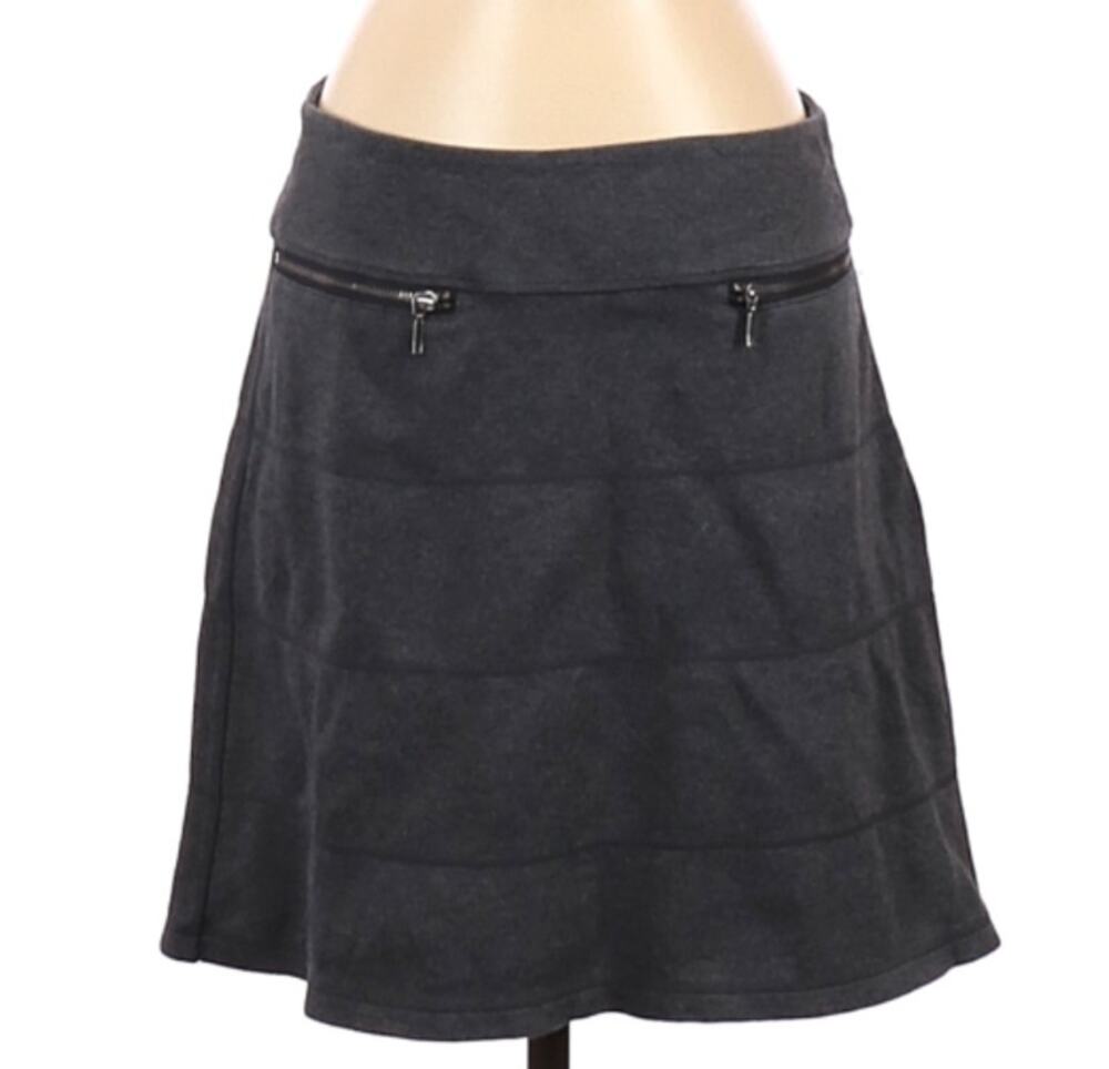 ATHLETA Skirt Grey Jersey Stretch Pull On A-Line Mini Womens Size S Athleisure